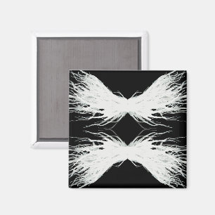 Tugenden Abstract Weiße Flügel Alkohol-Tinte-Kunst Magnet