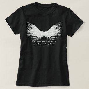 Tugenden Abstrakte Weiße Flügel Alkohol-Tinte-Kuns T-Shirt
