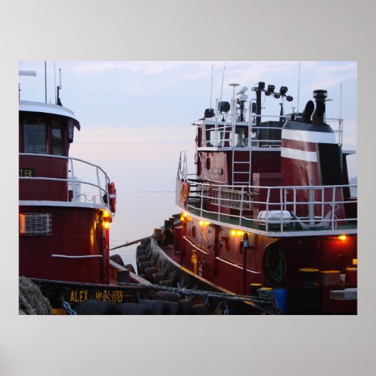 Tugs im Hafen Poster (Vorne)
