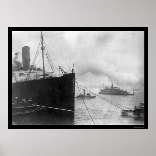 Tugs Pulling Lusitania 1914 Poster (Vorne)