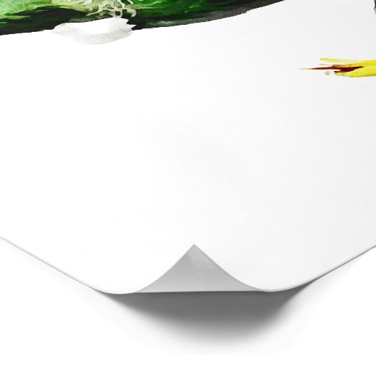 Tui auf Yellow Flax Poster (Ecke)