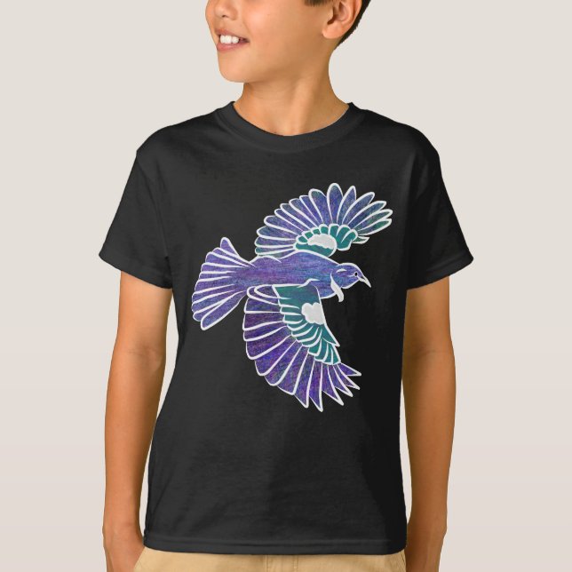 Tui Bird New Zealand Flying T-Shirt (Vorderseite)