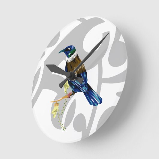 Tui koru Muster Runde Wanduhr (Winkel)
