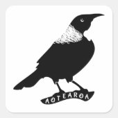 Tui | Neuseeland / Aotearoa Quadratischer Aufkleber (Vorderseite)