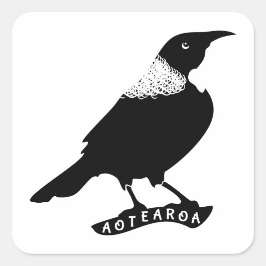 Tui | Neuseeland / Aotearoa Quadratischer Aufkleber (Vorderseite)