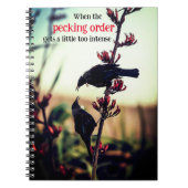 Tui-Vögel, die Flachs kämpfen Notizblock (Vorderseite)