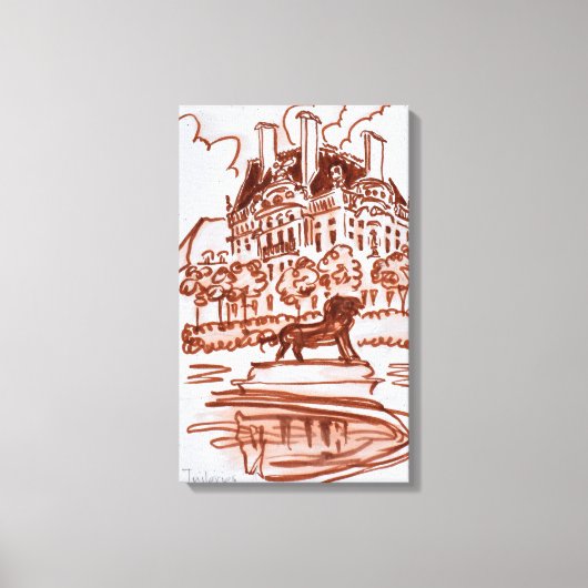 Tuileries Garden by Louvre | Paris, Frankreich Leinwanddruck (Vorderseite)