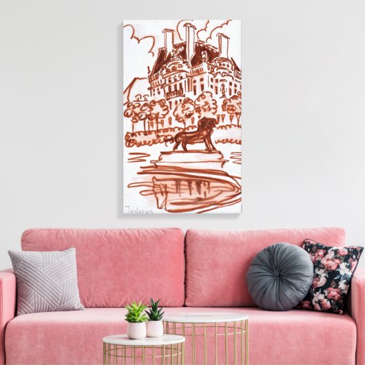 Tuileries Garden by Louvre | Paris, Frankreich Leinwanddruck (Insitu (Wohnzimmer))