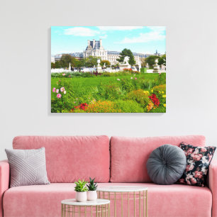 Tuileries Garden. Louvre Museum Paris Leinwanddruck