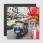 Tuk Tuk auf der Yaowarat Road in Chinatown Magnetkarte (Vorne/Hinten)