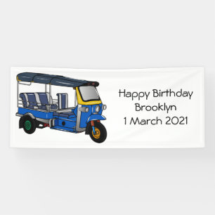 Tuk Tuk Cartoon Illustration Banner