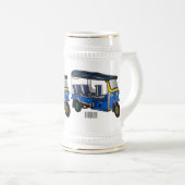 Tuk Tuk Cartoon Illustration Bierglas (VorderseiteRechts)
