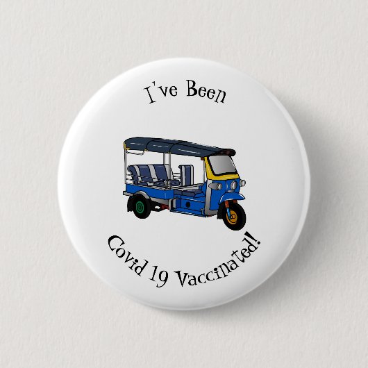 Tuk Tuk Cartoon Illustration Button (Vorderseite)