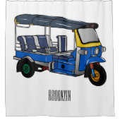 Tuk Tuk Cartoon Illustration Duschvorhang (Vorderseite)