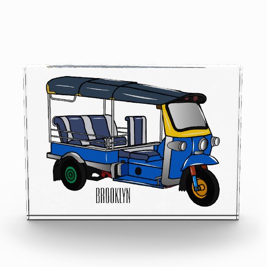 Tuk Tuk Cartoon Illustration Fotoblock (Vorderseite)
