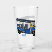 Tuk Tuk Cartoon Illustration Glas (Rückseite)