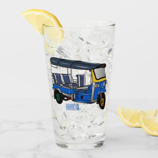 Tuk Tuk Cartoon Illustration Glas (Vorderseite Ice)