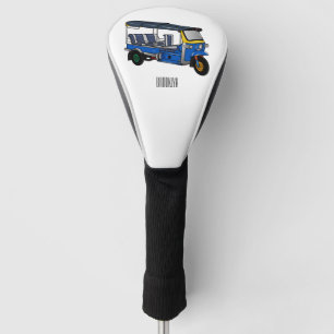 Tuk Tuk Cartoon Illustration Golf Headcover