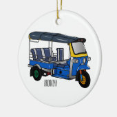 Tuk Tuk Cartoon Illustration Keramik Ornament (Links)