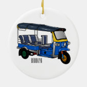 Tuk Tuk Cartoon Illustration Keramik Ornament (Hinten)