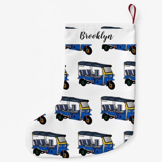 Tuk Tuk Cartoon Illustration Kleiner Weihnachtsstrumpf (Rückseite)