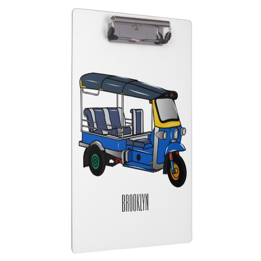Tuk Tuk Cartoon Illustration Klemmbrett (Rechts)