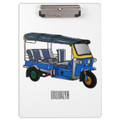 Tuk Tuk Cartoon Illustration Klemmbrett (Vorderseite)