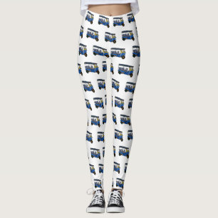 Tuk Tuk Cartoon Illustration Leggings
