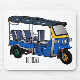 Tuk Tuk Cartoon Illustration Mousepad
