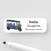 Tuk Tuk Cartoon Illustration Namensschild (Beispiel)