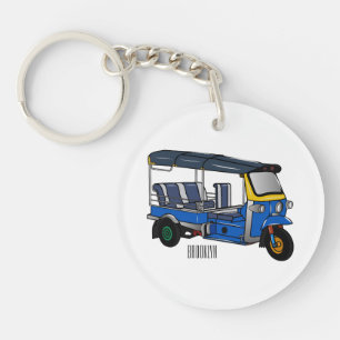Tuk Tuk Cartoon Illustration Schlüsselanhänger