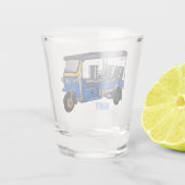 Tuk Tuk Cartoon Illustration Schnapsglas (Rückseite)