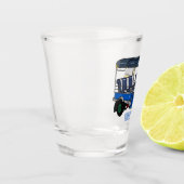 Tuk Tuk Cartoon Illustration Schnapsglas (Links)