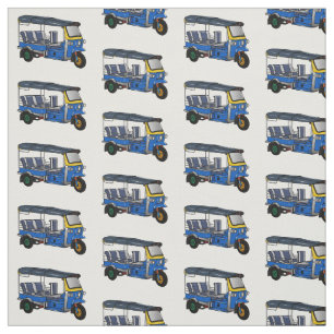 Tuk Tuk Cartoon Illustration Stoff