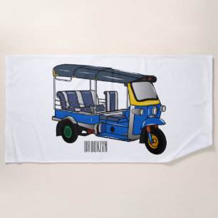 Tuk Tuk Cartoon Illustration Strandtuch