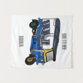 Tuk Tuk Cartoon Illustration Wandteppich (Vorderseite (Horizontal))