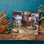 Tuk Tuk Showroom ... Udon Thani, Isaan, Thailand Fotoplatte (Seite)