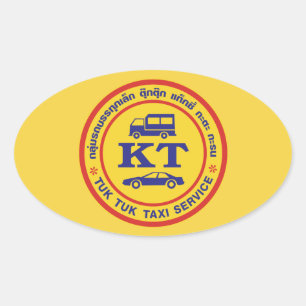 Tuk Tuk Taxi Service Sign, Thailand Ovaler Aufkleber