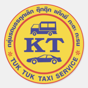 Tuk Tuk Taxi Service Sign, Thailand Runder Aufkleber