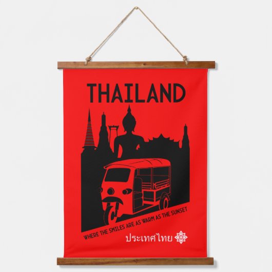 Tuk Tuk Thailand Wandteppich Mit Holzrahmen (Vorderseite 2)