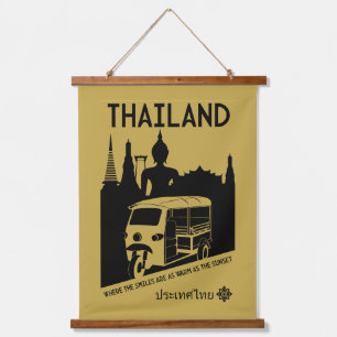 Tuk Tuk Thailand Wandteppich Mit Holzrahmen