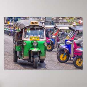 Tuk tuks in Bankok, Thailand Poster