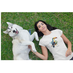 Tukan auf Ast Wasserfarbenkunst, individuell T-Shirt