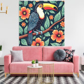 Tukan-Batik-Kunst Leinwanddruck (Insitu (Wohnzimmer))