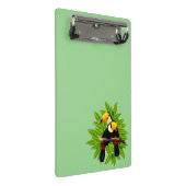Tukan-Duo Grün Mini Klemmbrett (Schrägansicht)