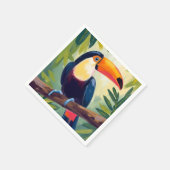 Tukan Farbiger Tropenvogel Aquarell Serviette (Ecke)
