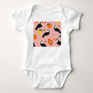 Tukan mit abstrakten tropischen Früchten Baby Strampler