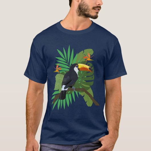 Tukan mit Blättern T-Shirt (Vorderseite)