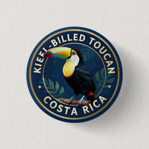 Tukan mit farbenfrohem Schnabel Costa Rica Tropisc Button