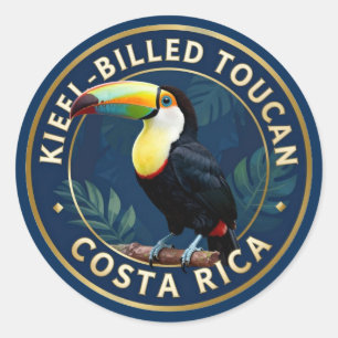 Tukan mit farbenfrohem Schnabel Costa Rica Tropisc Runder Aufkleber